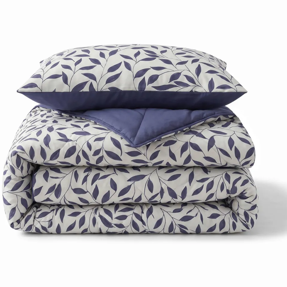 W dekbed zonder overtrek met kussensloop Lazy - omkeerbaar design Blauw