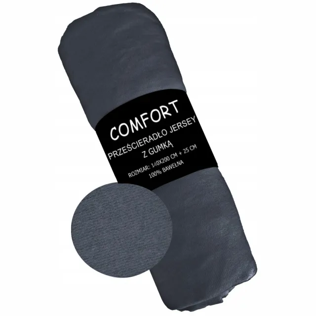 Koney Comfort Hoeslaken jersey 140 x 200 cm - Antraciet - 160 g/m² - matras tot 22 cm
