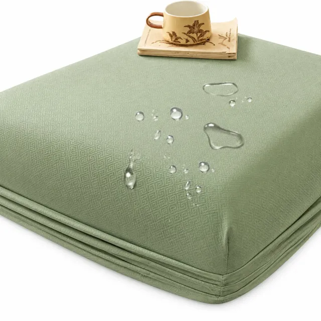 SWGOTA Waterdicht hoeslaken 200 x 200 cm - Matchagroen - Geborstelde stof - Voor matrassen tot 30 cm hoog - 1 stuk