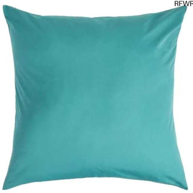 RFWR Blauwgroene Euro maat kussensloop 40 x 40 cm van 100% Egyptisch katoen met ritssluiting groenblauw