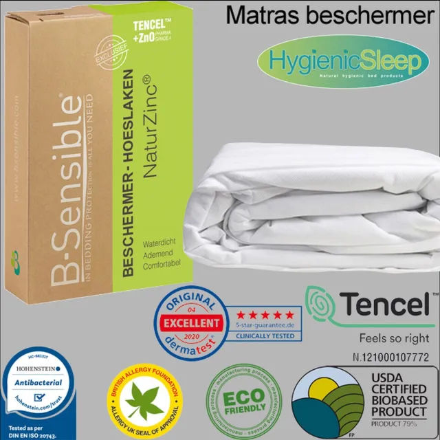 B-sensible 2 in 1 Hoeslaken + Matrasbeschermer - Eenpersoons - 70x200 cm - Wit