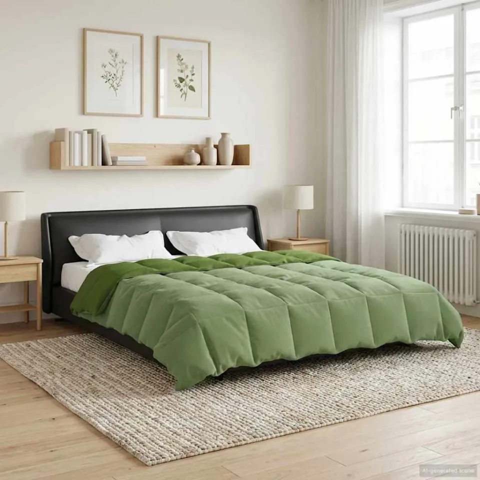 vidaXL Winter Dekbed 200 x 240 cm Winter Microfiber (100% polyester) groen, foto 4