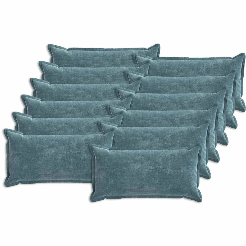 vidaXL Kussensloop 12 st HOUTEN Blauw 40 x 80 cm Chenille Stof, foto 3