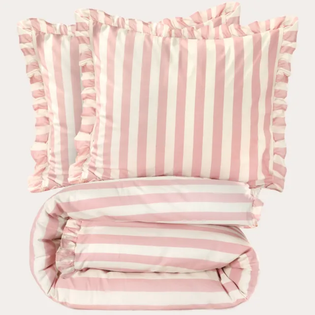NOUS Living katoenen dekbedovertrek 2-persoons (200x220 cm) Roze