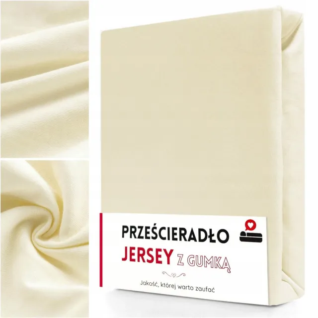 LOZKOHOLICY.PL Jersey Hoeslaken 60x120 cm met Elastiek - Katoen - Gaja beige