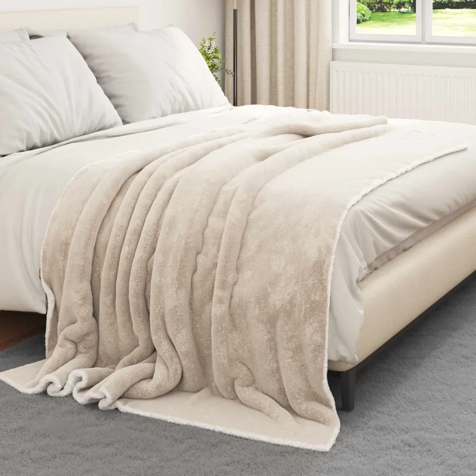 vidaXL plaid Beige 200 x 150 cm 1,64 kg Fleece, foto 3