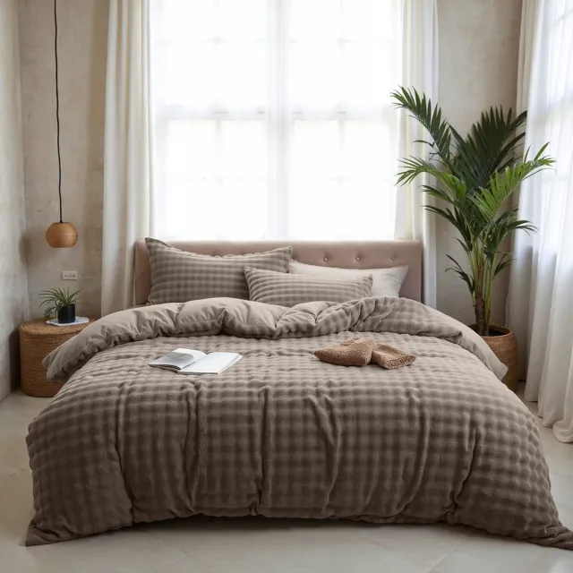 Sleeptime dekbedovertrek Pom Pom Taupe 140 x 220 cm