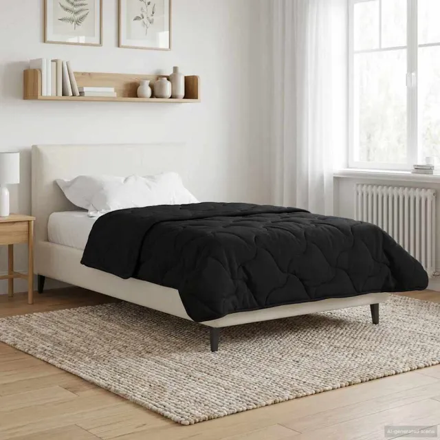 vidaXL Vol jaar dekbed 140 x 220 cm Zwart