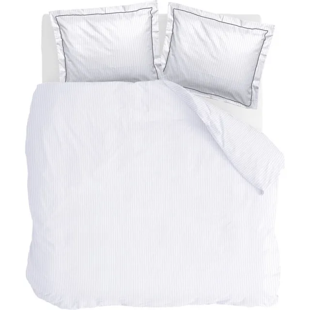 Walra Dekbedovertrek Subtile Stripes - 240x220 - 100% Katoen - Wit / Antraciet
