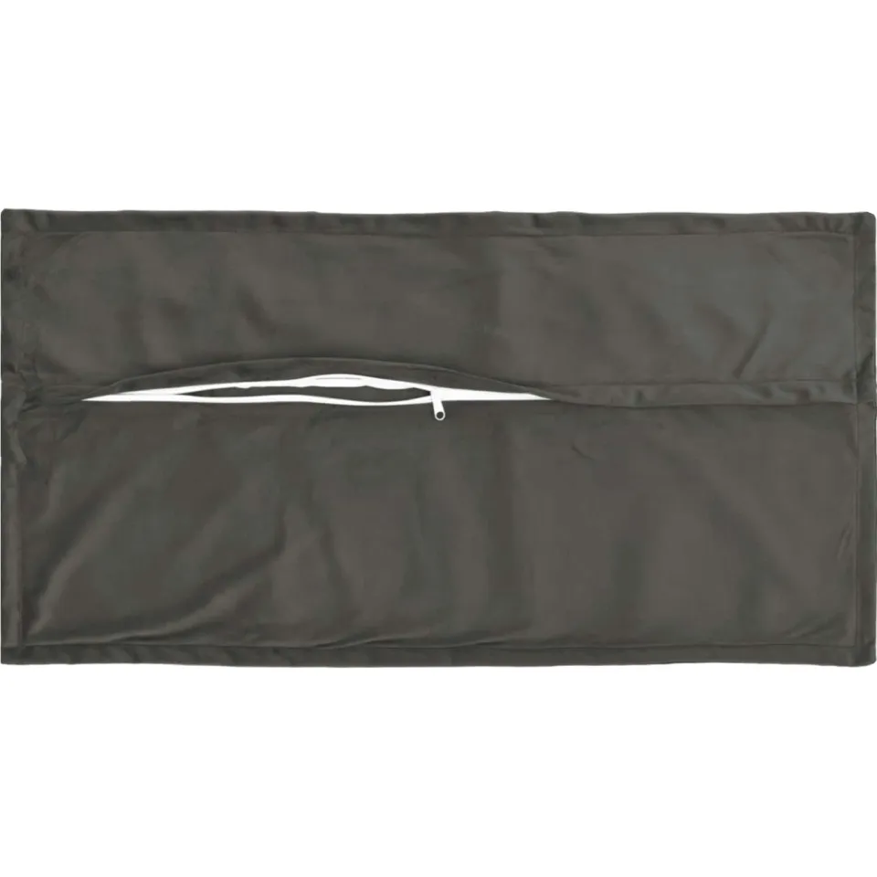 vidaXL Kussensloop 2 st HOUTEN Donkergrijs 40 x 80 cm Fluweel, foto 4