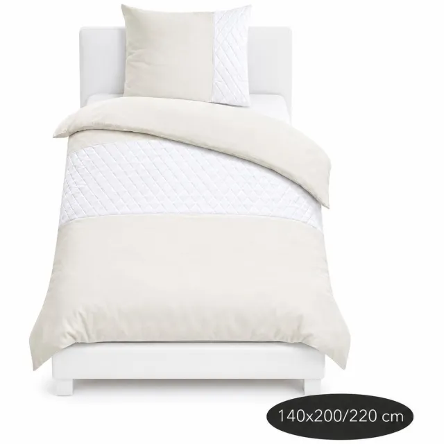 Roden Blue Diamond Dekbedovertrekset - 140x200/220 - Creme - Wit - Strijkvrij - Anti allergeen - 1 Kussensloop Creme Wit