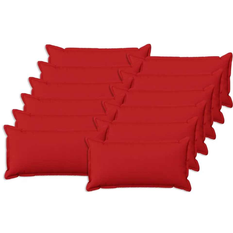 vidaXL Kussensloop 12 st HOUTEN Rood 40 x 80 cm Faux Linnen, foto 3