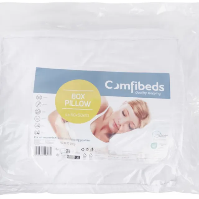Comfibeds box hoofdkussen 60 x 50 x 10 cm Wit