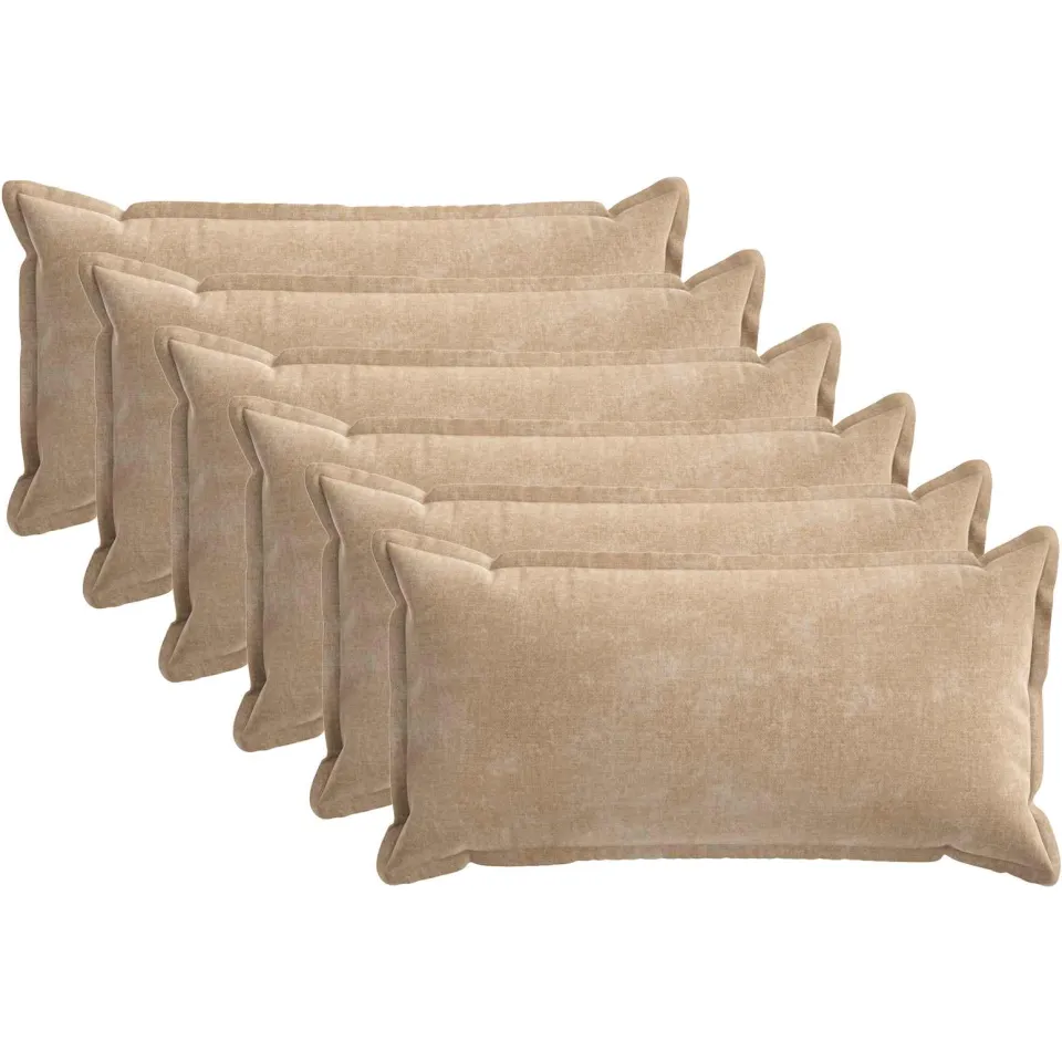 vidaXL Kussensloop 6 st HOUTEN Taupe 40 x 80 cm Chenille Stof, foto 3