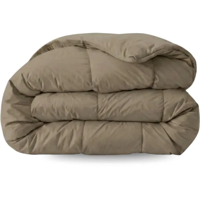 Zelesta Comfort Uni Natural Taupe 140x200 - Dekbed zonder overtrek - Wasbaar dekbed - Hoesloos dekbed - 2 in 1 Dekbed met vaste overtrek