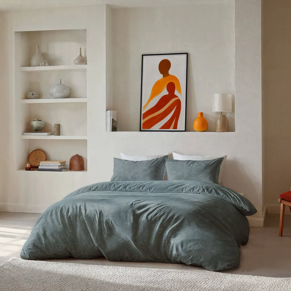 BYRKLUND dekbedovertrek 2-persoons (200x220 cm) grijsblauw, foto 2