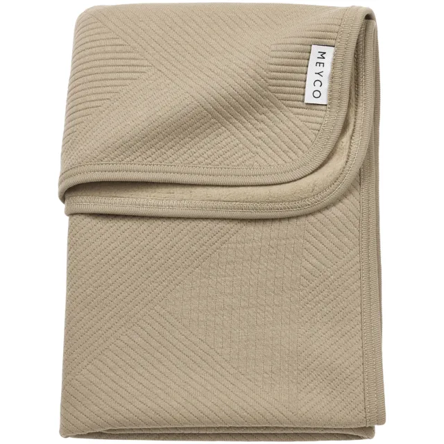 Meyco wiegdeken Jacquard flanel taupe