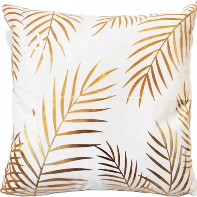 Granda Decoratieve Kussensloep 45x45 cm Wit Velours met Palmprint