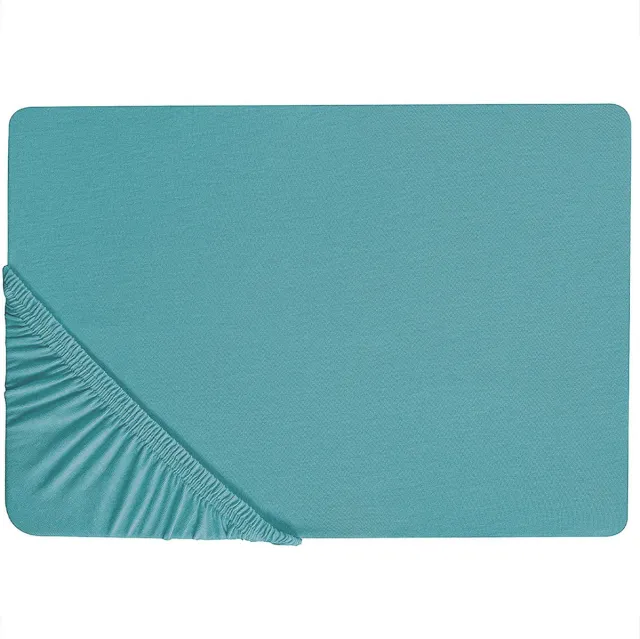 Beliani HOFUF - Laken - Turquoise - 200 x 200 cm - Katoen Blauw