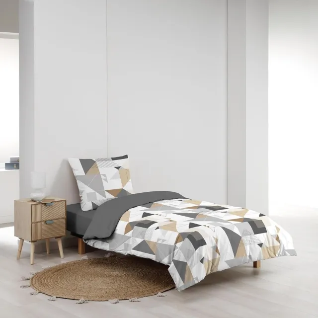 KGS Promolinge Trigone Set - Bedrukte microvezel Wit