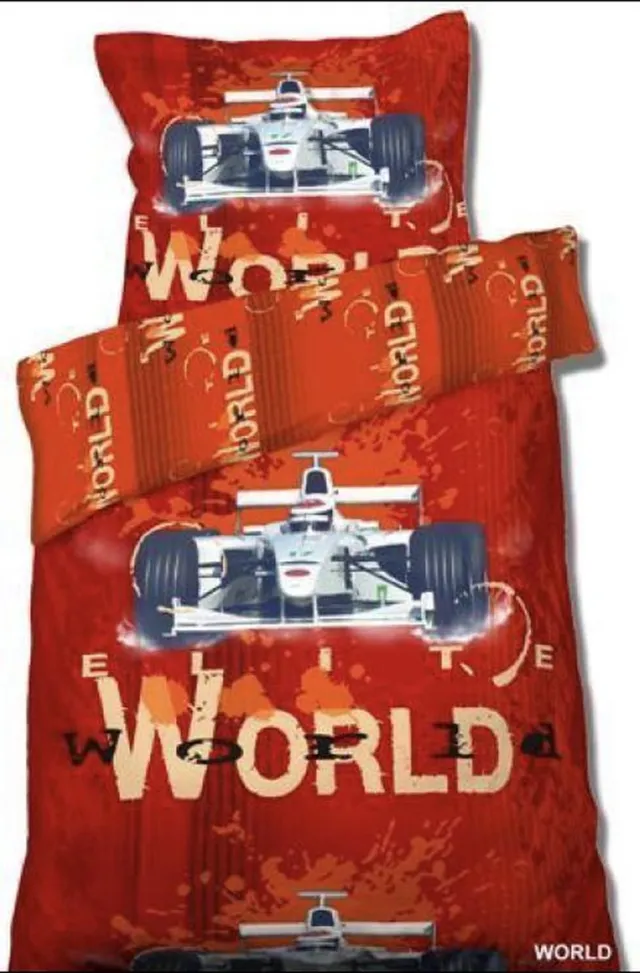 Better Nights Dekbedovertrek World- Race auto's- 140x200 cm + 1 kussensloop 65x65 cm- 100% katoen rood