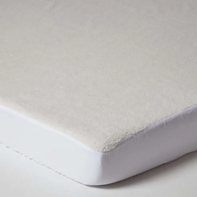 Homescapes Fleece Onderdeken- Warme Matrasdeken - 120x190 cm Ecru