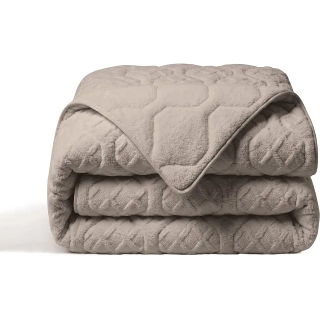 Happybed Dekbed zonder overtrek 200x200 - Teddy - Wasbaar dekbed - Dekbed zonder hoes - Hoesloos Dekbed - Taupe