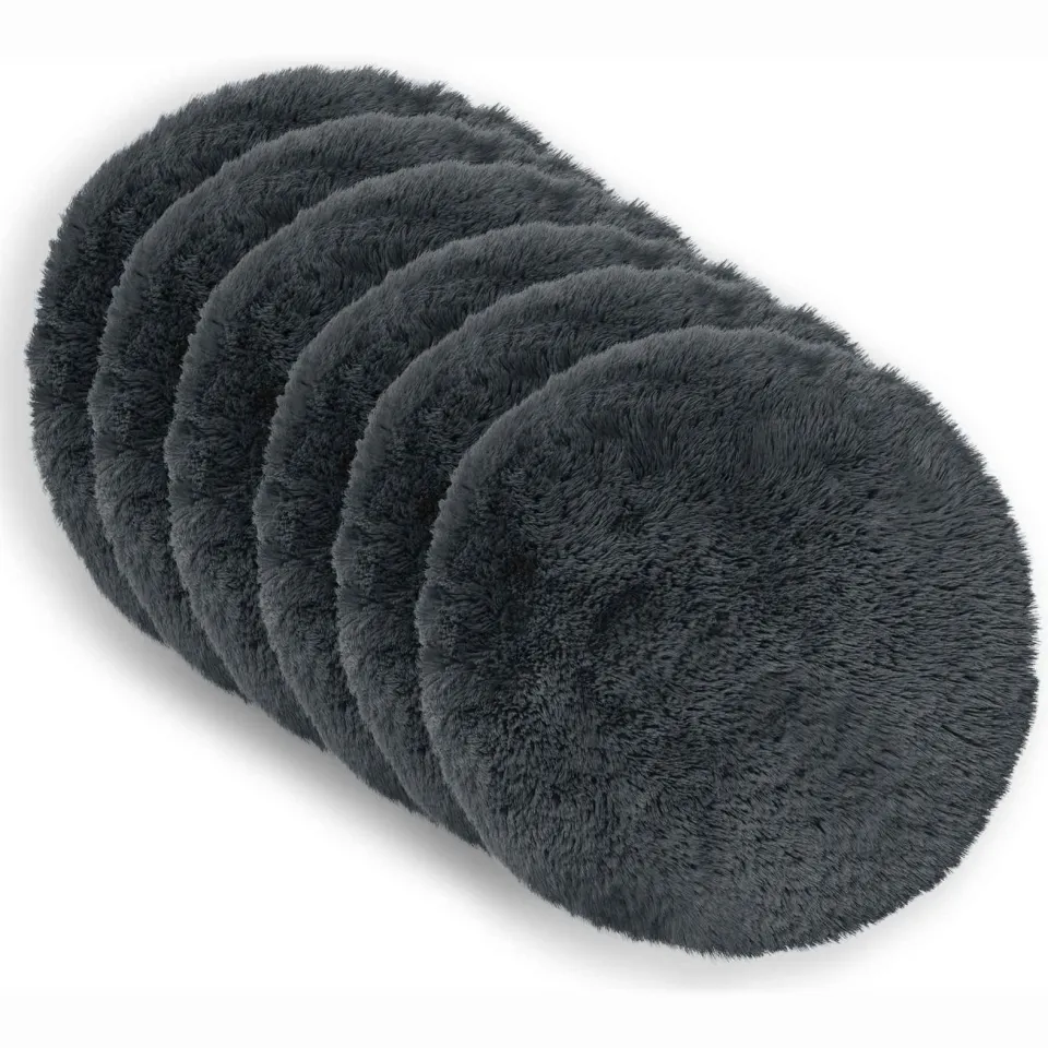 vidaXL Kussensloop 6 st HEERLEN Antracietkleurig Dia. 40 cm PV Fleece, foto 3