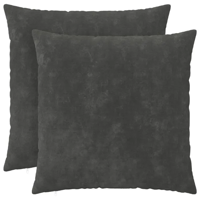 vidaXL Kussensloop 2 st HEERLEN Antraciet 80 x 80 cm Microfiber Fleece Anthraciet
