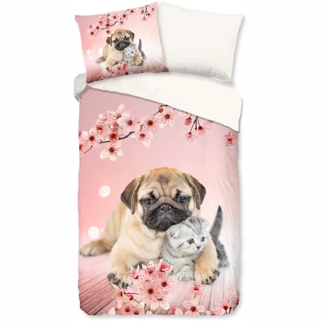 Pure Dekbedovertrek "hond en kat" - Multi - Microfiber