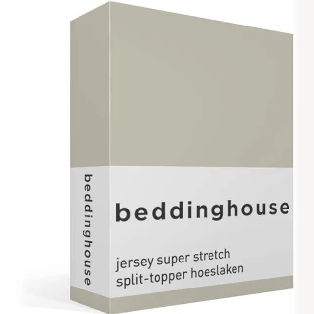Beddinghouse katoen - Splittopper Hoeslaken - 180 x 200/220 cm Pocket depth: 25 cm Split: 85 cm - Zand