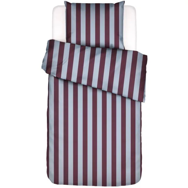 Essenza Minte Stripe dekbedovertrek mauve wine Mauve wine - Ice blue