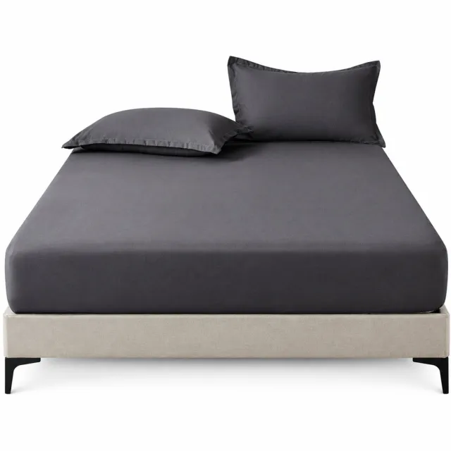 SWGOTA Donkergrijs hoeslaken 198 x 203 cm van polyester, effen uitvoering