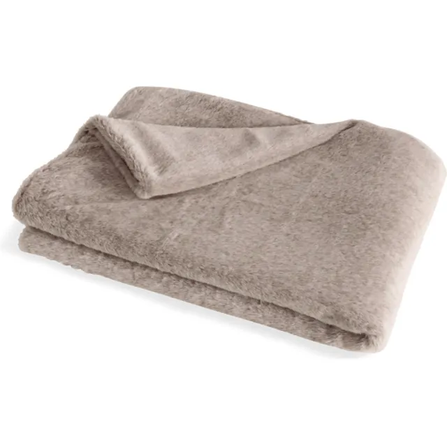 Dulaire Luxe Grote Fleece Plaid Beige 150 x 200 cm
