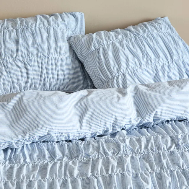 NOUS Living katoenen dekbedovertrek 1-persoons (140x220 cm) blauw, foto 2