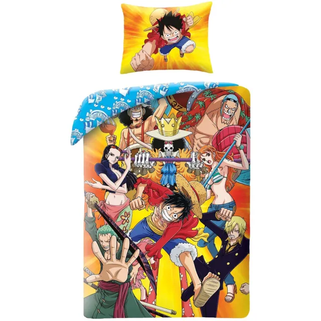 One Piece Dekbedovertrek, Grand Line - 140 x 200 + 70 x 90 cm - Polyester Multicolor