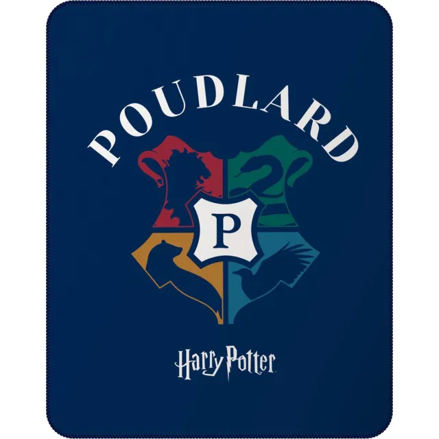 Harry Potter Fleece deken Logo - 110 x 140 cm - Polyester Blauw