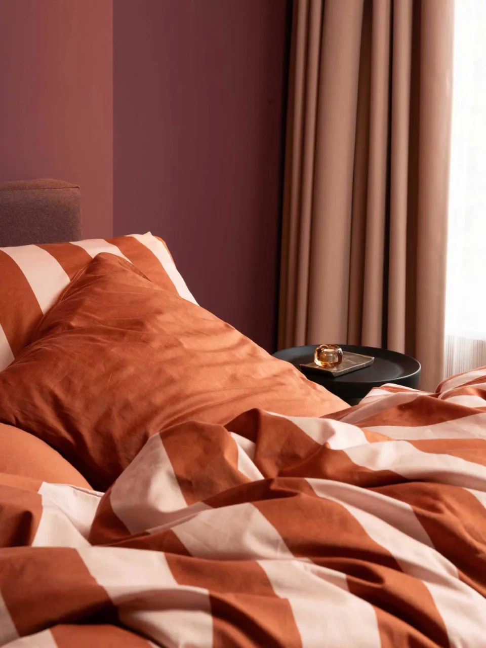 Essenza Minte Stripe dekbedovertrek terracotta, foto 4