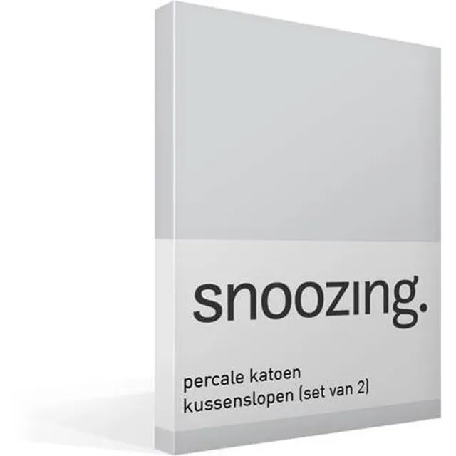 Snoozing Kussenslopen - Set van 2 - Percale katoen - 60x70 cm - Grijs