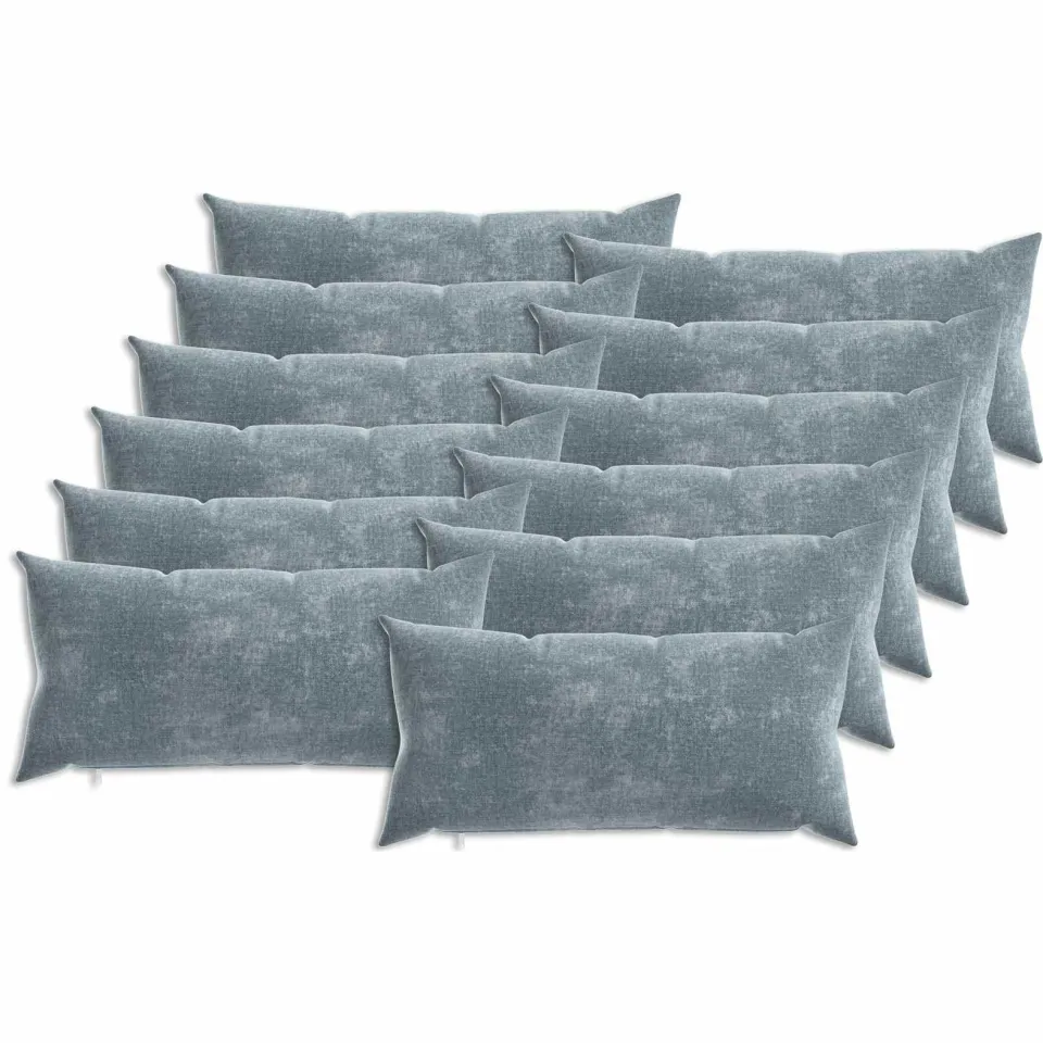 vidaXL Kussensloop 12 st HEERLEN Lichtblauw 40 x 80 cm Chenille Stof blauw, foto 3