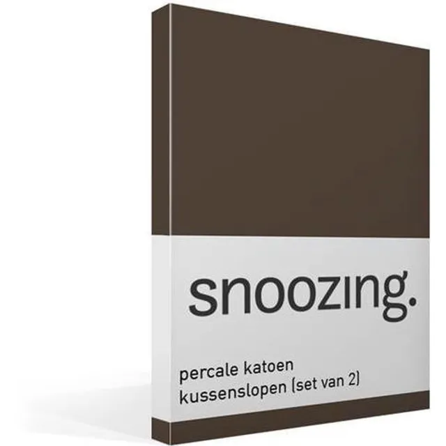 Snoozing Kussenslopen - Set van 2 - Percale katoen - 60x70 cm - Bruin