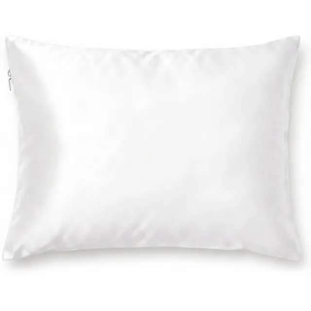 Snoozzle Zijden Kussensloop met Rits Wit Ivory - Zijden Beddengoed - Luxe 22 Momme Moerbei Zijde - Satijnen Kussensloop - Hypoallergeen - Zijden Kussenslopen - Kussensloop 50x70 cm