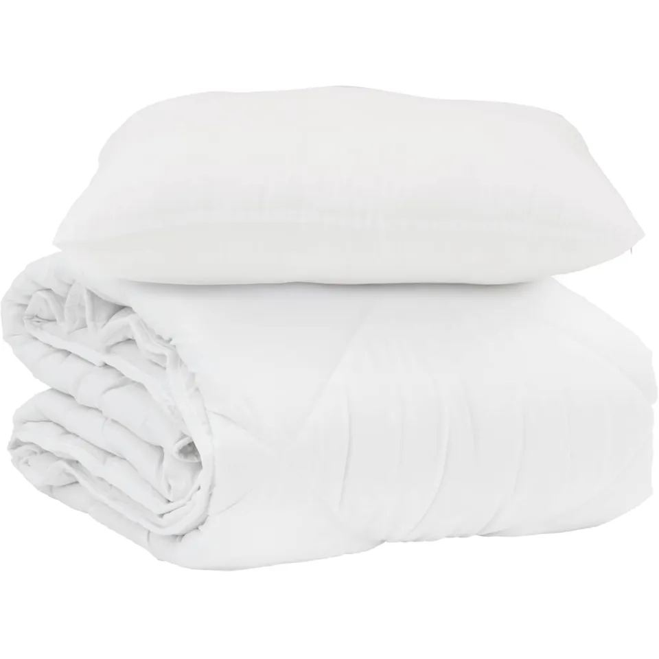 vidaXL Zomer Dekbed met kussen 2 st Wit Microvezel, foto 3