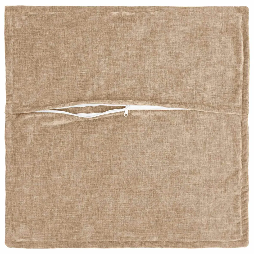 vidaXL Kussensloop 2 st HOUTEN Taupe 50 x 50 cm Chenille Stof, foto 4