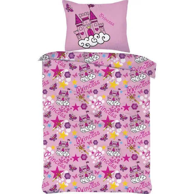 princessdekbedden Dekbedovertrek Set- Meisjes-Princess - cm + 1 kussensloop -Roze