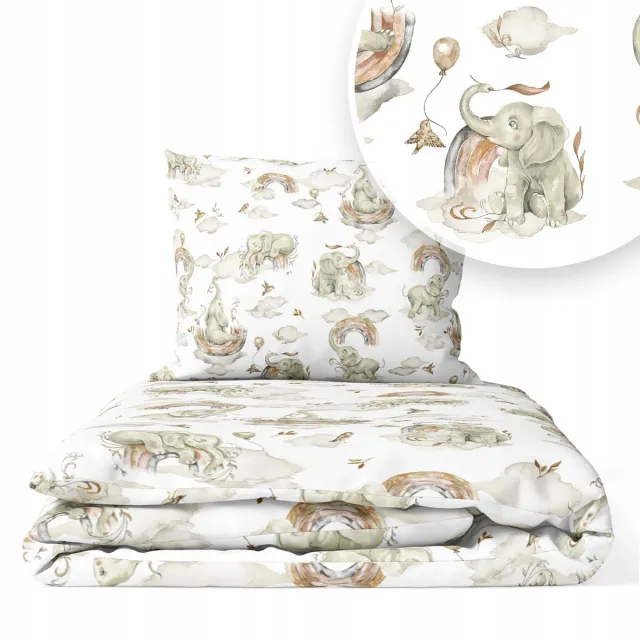 Ankras Kinderbeddengoed 2-delig met Regenboog Olifant Print Multicolor
