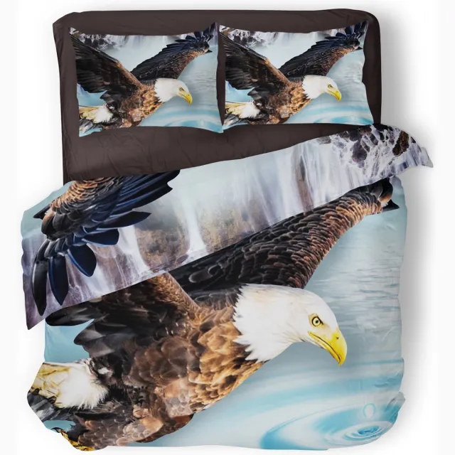 Eleganzzz Dekbedovertrek Eagle - Multi - Dekbedovertrek 240x200/220cm - Micropercal - Lits Jumeaux - Dekbedovertrekken - Adelaar Dekbedovertrek