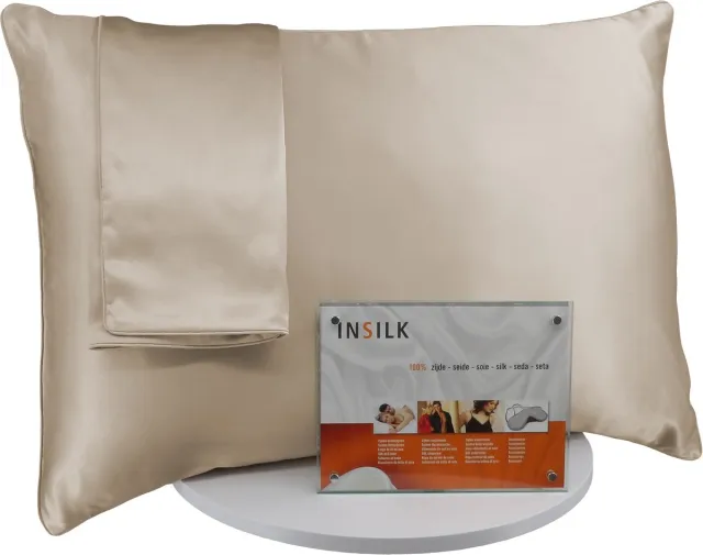 inSilk Zijden Kussensloop - Donker Champagne - 60 x 70 cm - Premium Kwaliteit - inSilk - 100% Zijde - Hypoallergeen - Luxe en Zacht