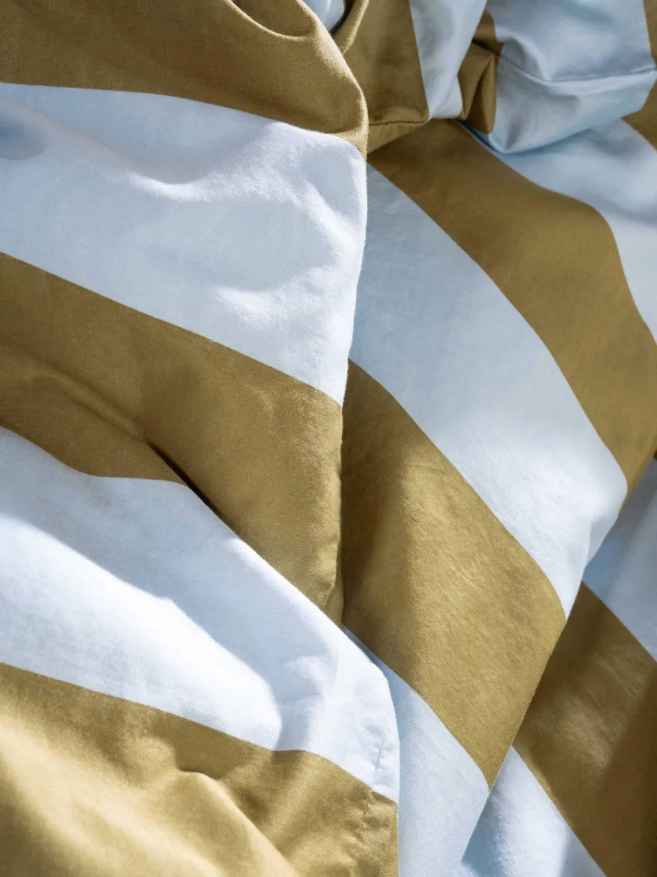 Essenza Minte Stripe katoensatijnen dekbedovertrek cedar green, foto 6