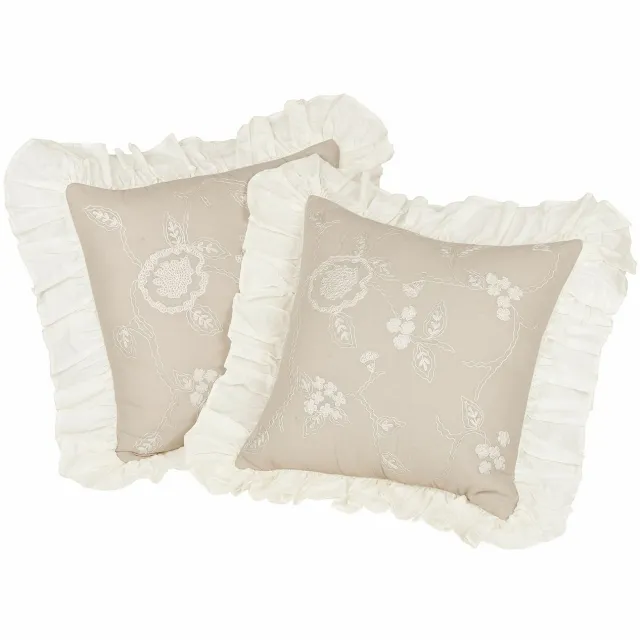 Loberon Kussenhoes set van 2 Clarissa grijs